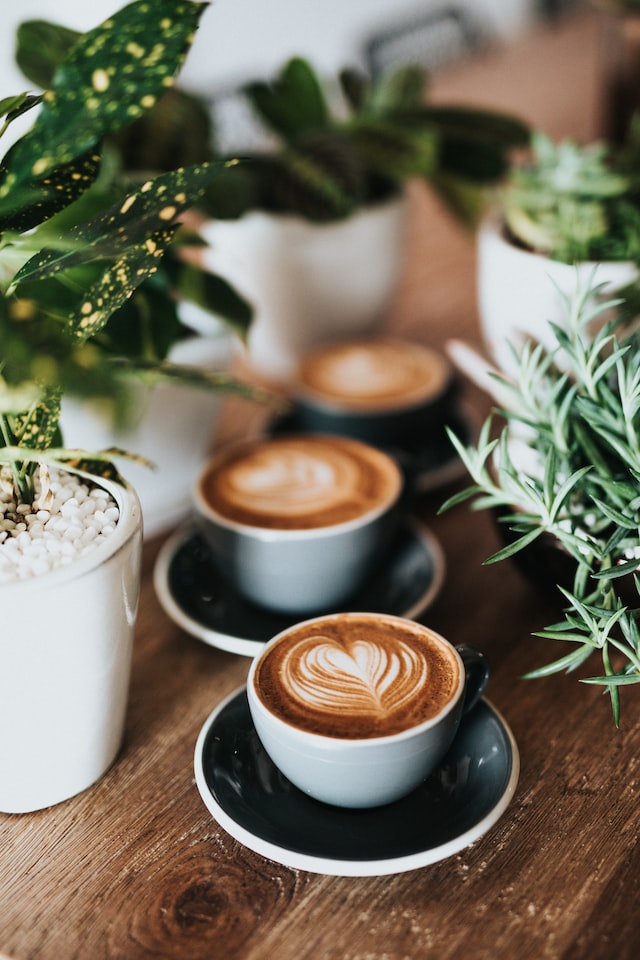 A coffee mug in a table